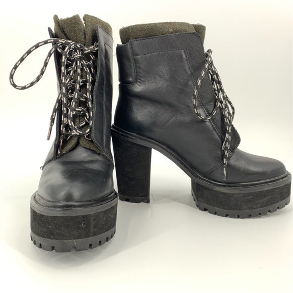 COPY - Shellys London Celee Lace Up Heeled Platform Ankle - Picture 7 of 12